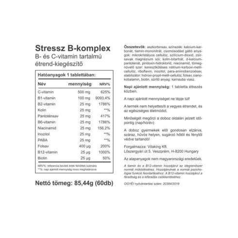 Stressz B-Komplex vitamin - 60db - collagen.hu