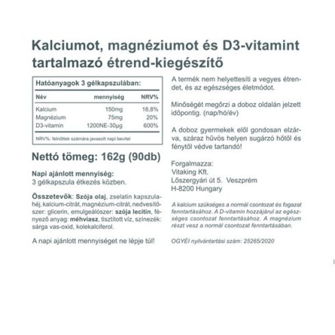 CalMag citrát +D3-vitamin - 90db lágykapszula - collagen.hu