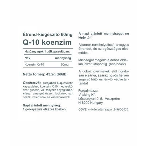 Koenzim Q-10 60mg - 60db lágykapszula - collagen.hu