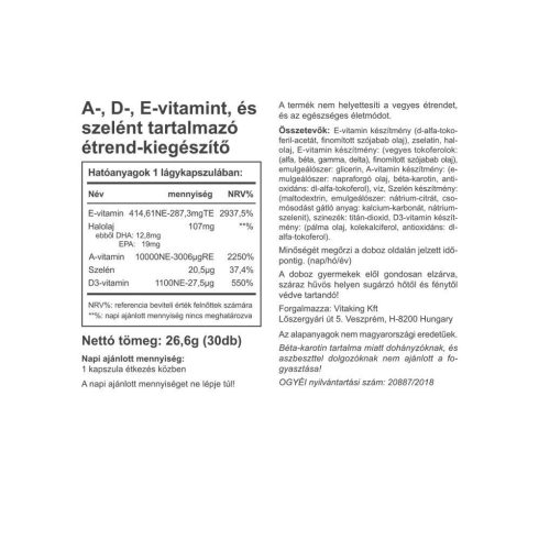 A+D+E Plus Szelén - 30db lágykapszula - collagen.hu